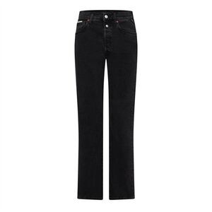 Replay Womens/Ladies Cotton Denim Double Button Straight Jeans / Black